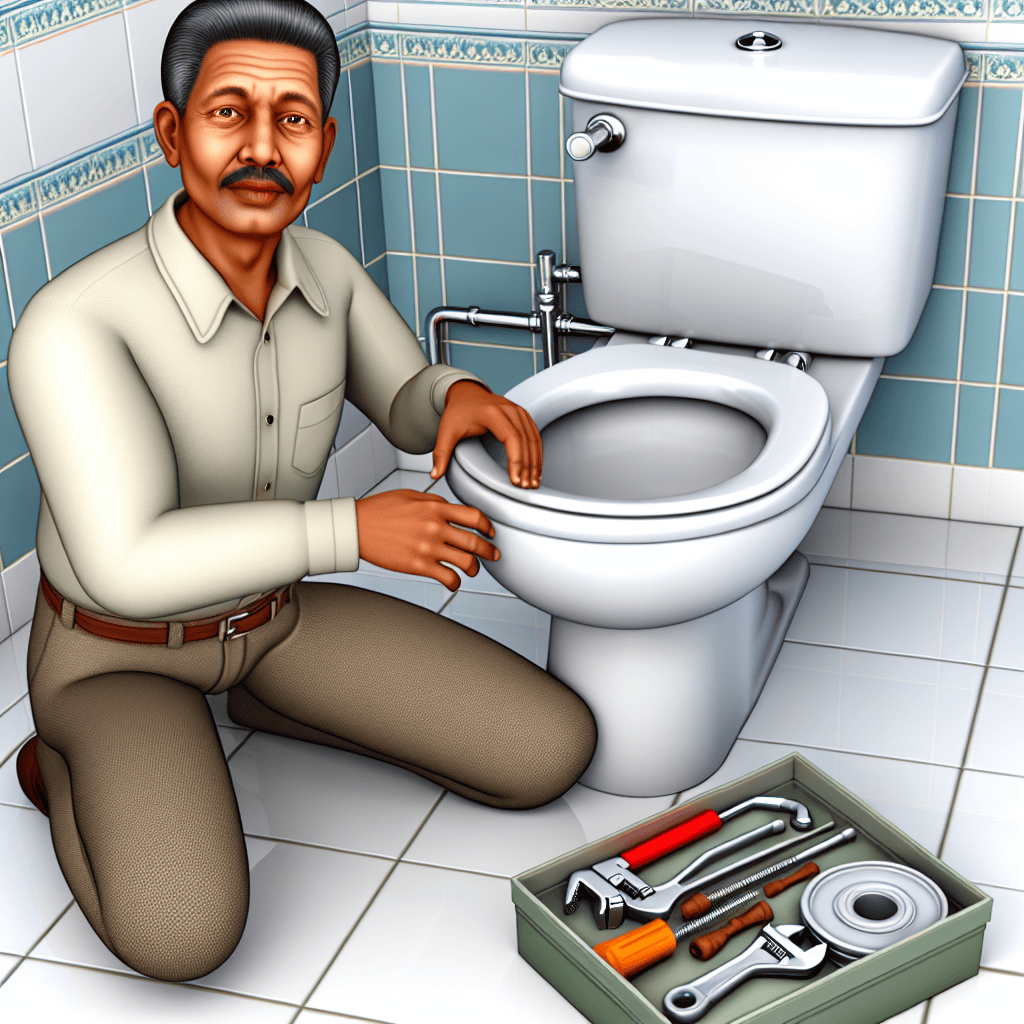 Unclogged toilet repair by professional plumber in Memphis TN with plumbing tools nearby.