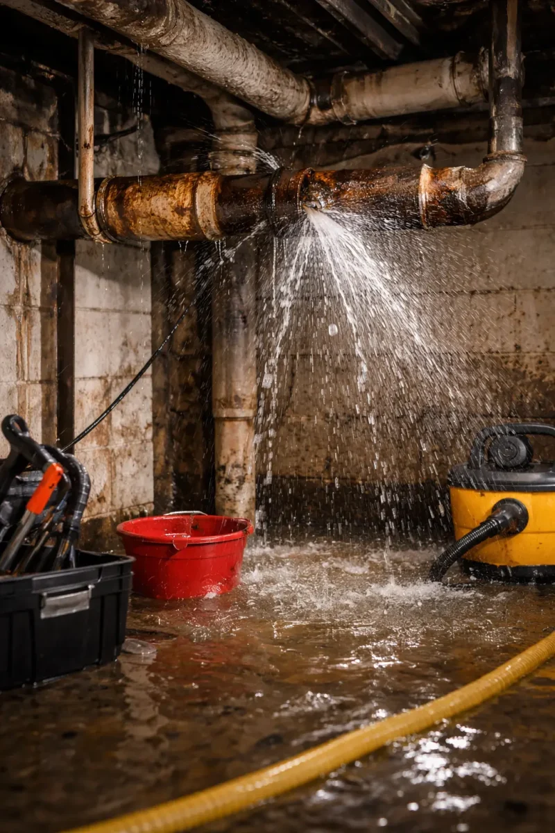 Basement water leak in Memphis